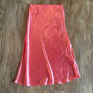 Aritzia pink slip midi skirt size 4